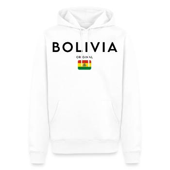 Bolivianischer Stolz, minimalistisches, elegantes Design - Männer Premium Bio Hoodie - Weiß - Vorne - Nico (187cm)