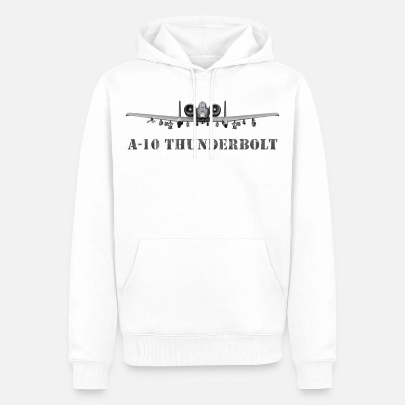 A-10 Thunderbolt Kampfflugzeug Design - Männer Premium Bio Hoodie - Weiß