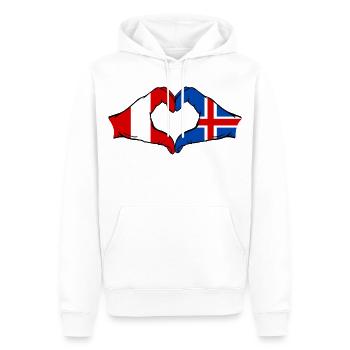 Peru Island Flagge Hände Herzform - Männer Premium Bio Hoodie - Weiß - Vorne - Nico (187cm)