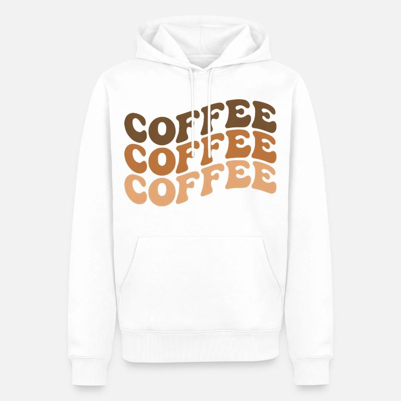 Citation d'un amateur de café - Sweat à capuche Premium bio Homme - blanc