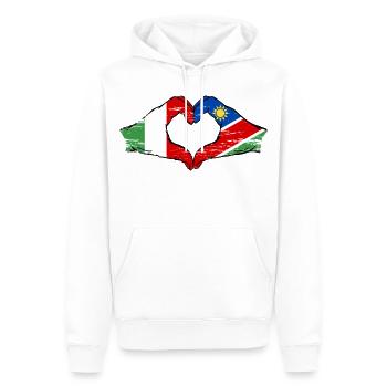 Italien Namibia Flagge Hände Herzform used - Männer Premium Bio Hoodie - Weiß - Vorne - Nico (187cm)