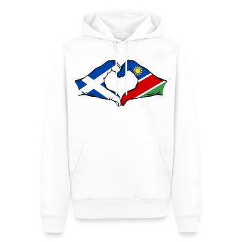 Drapeau de l'Écosse et de la Namibie en forme de cœur - Sweat à capuche Premium bio Homme - blanc - Devant - Nico (187cm)
