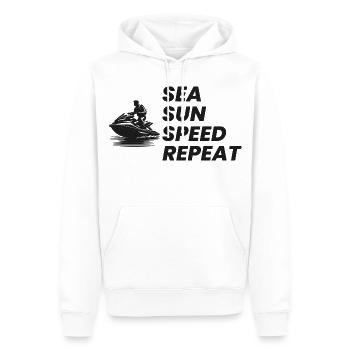 Pilote de jet ski Sea Sun Speed Repeat - Sweat à capuche Premium bio Homme - blanc - Devant - Nico (187cm)