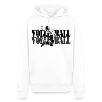 Dynamischer Volleyballspieler in Aktion - Männer Premium Bio Hoodie - Weiß - Vorne - Nico (187cm)