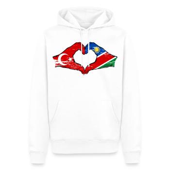 Türkei Namibia Flagge Hände Herzform used - Männer Premium Bio Hoodie - Weiß - Vorne - Nico (187cm)