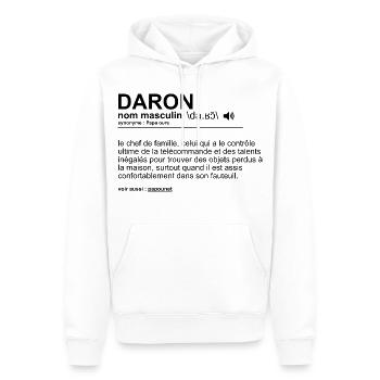Daron Papa Geschenk Mann Humor Vatertag - Männer Premium Bio Hoodie - Weiß - Vorne - Nico (187cm)