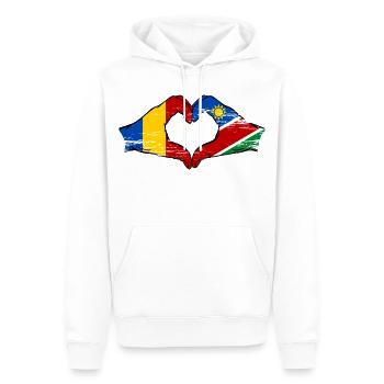 Tschad_Nairobi_Flagge_Afrika_used - Männer Premium Bio Hoodie - Weiß - Vorne - Nico (187cm)