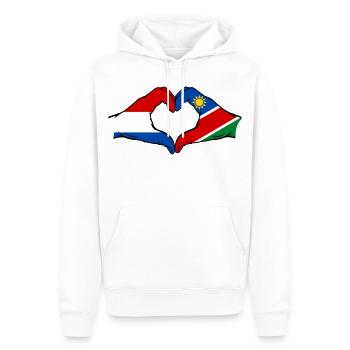 Drapeau de la Hollande et de la Namibie en forme de cœur - Sweat à capuche Premium bio Homme - blanc - Devant - Nico (187cm)