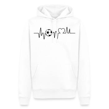 Football Heartbeat Football Football Football - Sweat à capuche Premium bio Homme - blanc - Devant - Nico (187cm)