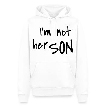I'm not her son - Männer Premium Bio Hoodie - Weiß - Vorne - Nico (187cm)