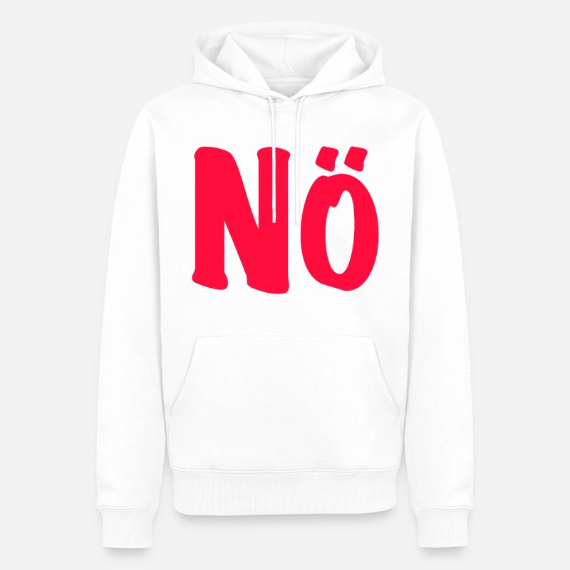 Nö - Bin dagegen - Null Bock  - Männer Premium Bio Hoodie - Weiß
