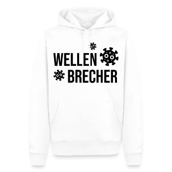 Wellenbrecher - Wort des Jahres 2021 - Männer Premium Bio Hoodie - Weiß - Vorne - Nico (187cm)