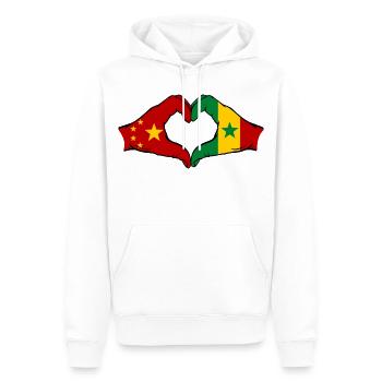 China Senegal Flagge Hände Herzform - Männer Premium Bio Hoodie - Weiß - Vorne - Nico (187cm)