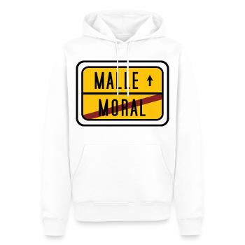 Malle statt Moral – Lustiges Party Design - Männer Premium Bio Hoodie - Weiß - Vorne - Nico (187cm)