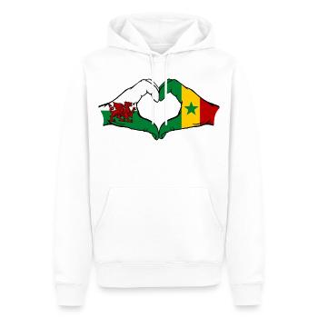 Wales Senegal Flagge Hände Herzform - Männer Premium Bio Hoodie - Weiß - Vorne - Nico (187cm)