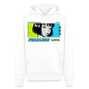 Fille d’anime avec sucette - Sweat à capuche Premium bio Homme - blanc - Devant - Nico (187cm)