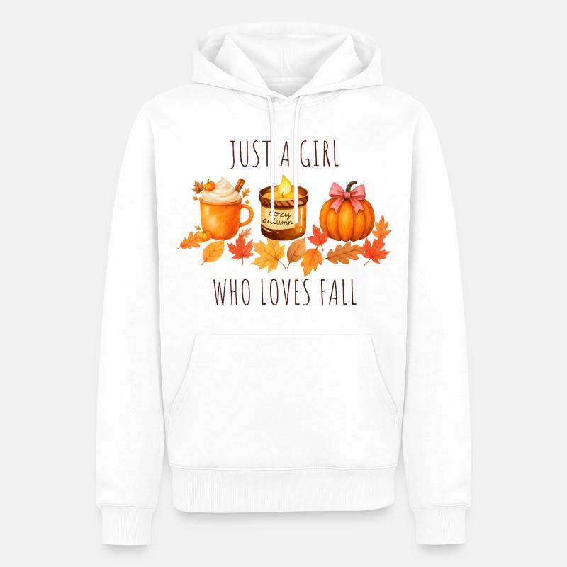 Nur ein Mädchen das Herbst liebt - Männer Premium Bio Hoodie - Weiß