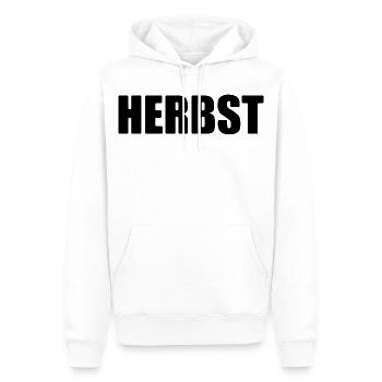 Herbst - minimalistisches Design - Männer Premium Bio Hoodie - Weiß - Vorne - Nico (187cm)