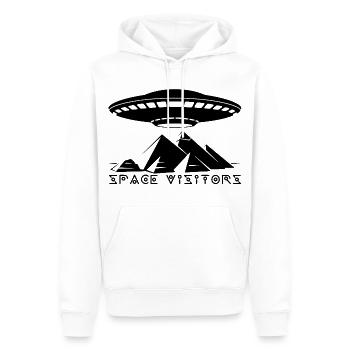 Les visiteurs et les pyramides noires - Sweat à capuche Premium bio Homme - blanc - Devant - Nico (187cm)