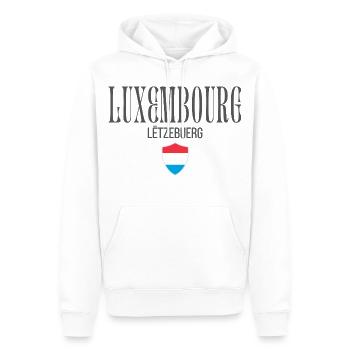 J’aime le Luxembourg, la fierté luxembourgeoise - Sweat à capuche Premium bio Homme - blanc - Devant - Nico (187cm)