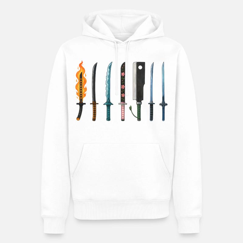 Conception de la collection d’épées d’anime - Sweat à capuche Premium bio Homme - blanc