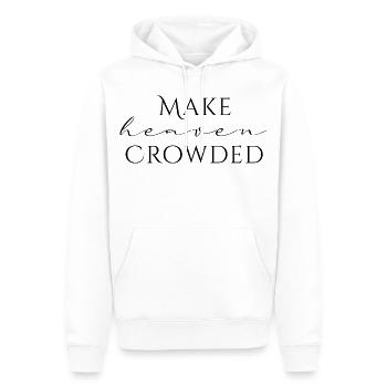 Make Heaven Crowded Faith Design - Men’s Premium Organic Hoodie - white - Front - Nico (187cm)