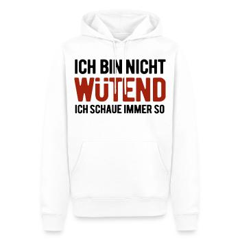 Je ne suis pas en colère - j’ai toujours l’air comme ça - Sweat à capuche Premium bio Homme - blanc - Devant - Nico (187cm)