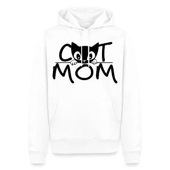 Cat Mom – Cute Minimal Line Art Design - Männer Premium Bio Hoodie - Weiß - Vorne - Nico (187cm)