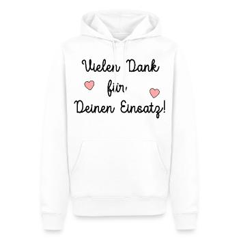 Merci beaucoup engagement soutien - Sweat à capuche Premium bio Homme - blanc - Devant - Nico (187cm)