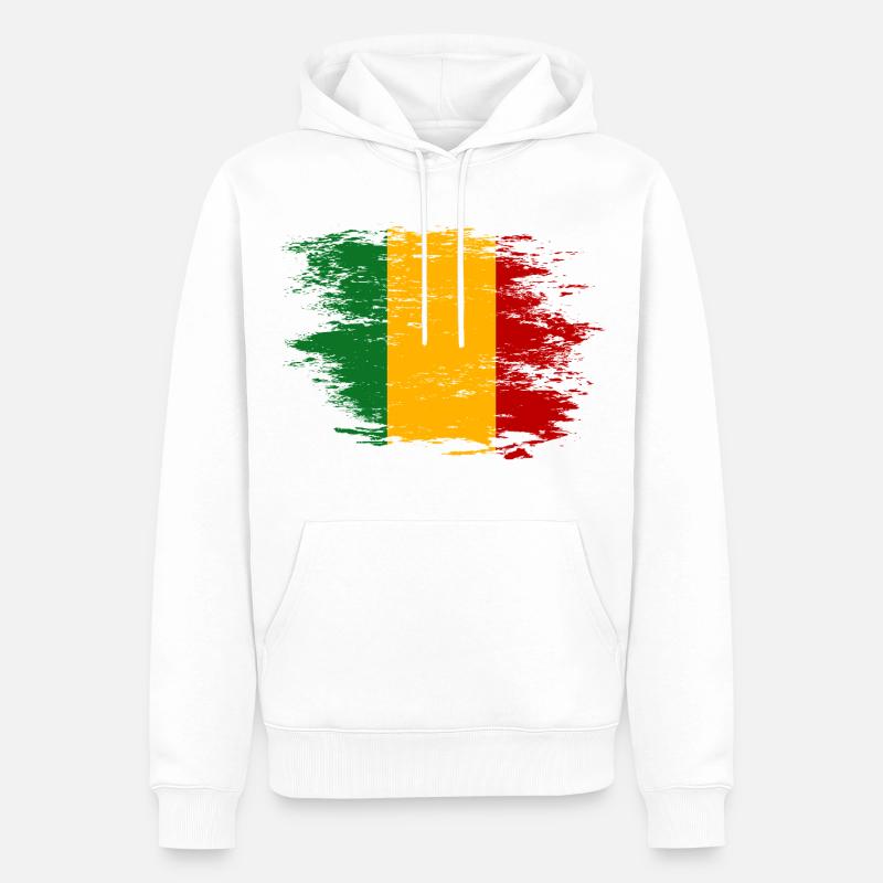Drapeau du Mali utilisé - Sweat à capuche Premium bio Homme - blanc