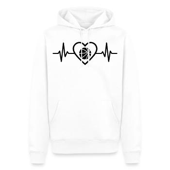 Basketball Herz - Männer Premium Bio Hoodie - Weiß - Vorne - Nico (187cm)