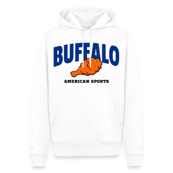 Buffalo Wing Football Shirt – Lustiges Fan Design - Männer Premium Bio Hoodie - Weiß - Vorne - Nico (187cm)