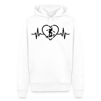 Coeur du surf - Sweat à capuche Premium bio Homme - blanc - Devant - Nico (187cm)