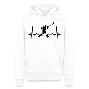 Amateurs de hockey sur glace Palpitations cardiaques - Sweat à capuche Premium bio Homme - blanc - Devant - Nico (187cm)