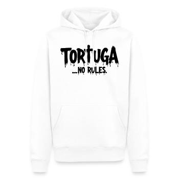 Tortuga – Pas de règles - Sweat à capuche Premium bio Homme - blanc - Devant - Nico (187cm)