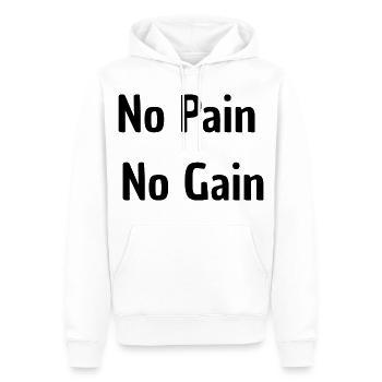 No Pain No Gain - Männer Premium Bio Hoodie - Weiß - Vorne - Nico (187cm)