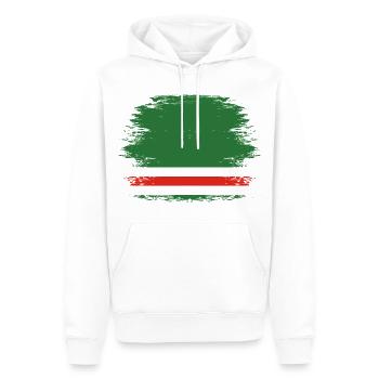 Drapeau de la Tchétchénie utilisé - Sweat à capuche Premium bio Homme - blanc - Devant - Nico (187cm)