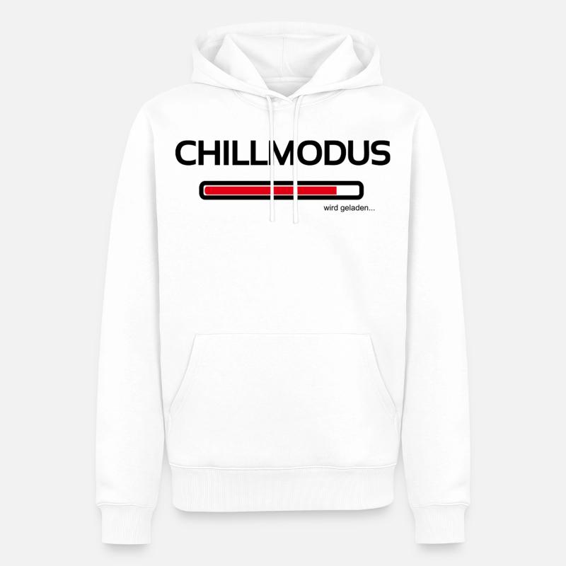 Chillmodus - heute wird nur noch ausgeruht - Männer Premium Bio Hoodie - Weiß