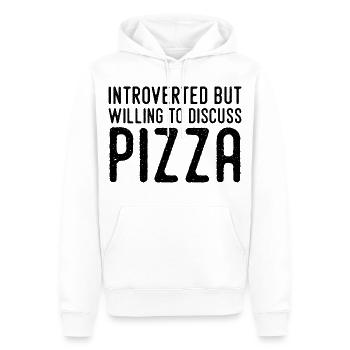 Introvertiert, aber Pizza-Fan - Männer Premium Bio Hoodie - Weiß - Vorne - Nico (187cm)