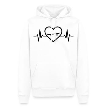 Skateboard Herz Sport - Männer Premium Bio Hoodie - Weiß - Vorne - Nico (187cm)