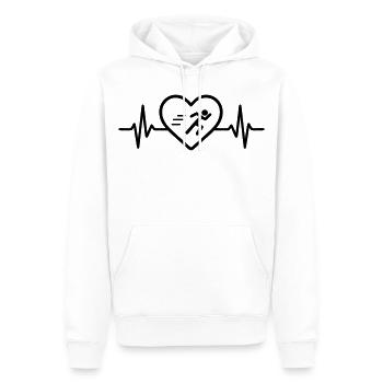 Course à pied, jogging, sports cardiaques - Sweat à capuche Premium bio Homme - blanc - Devant - Nico (187cm)