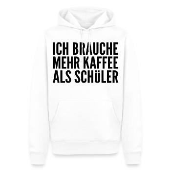 Ich brauche mehr Kaffee als Schüler - Männer Premium Bio Hoodie - Weiß - Vorne - Nico (187cm)