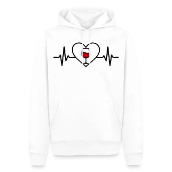 Wein Weinglas Herz Rotwein - Männer Premium Bio Hoodie - Weiß - Vorne - Nico (187cm)