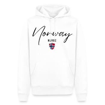 Elegantes Design Norwegen, norwegischer Stolz - Männer Premium Bio Hoodie - Weiß - Vorne - Nico (187cm)
