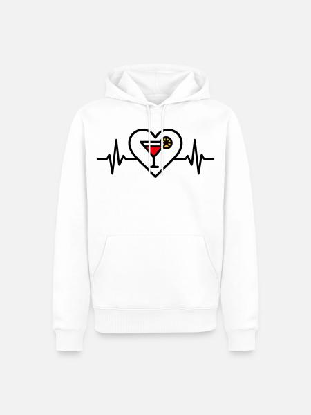 Cocktail Heart Aperitif Drink - Men’s Premium Organic Hoodie - white
