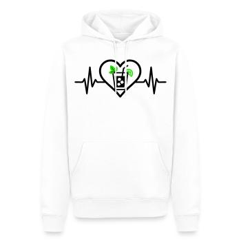 Cocktail apéritif Mojito Heart - Sweat à capuche Premium bio Homme - blanc - Devant - Nico (187cm)