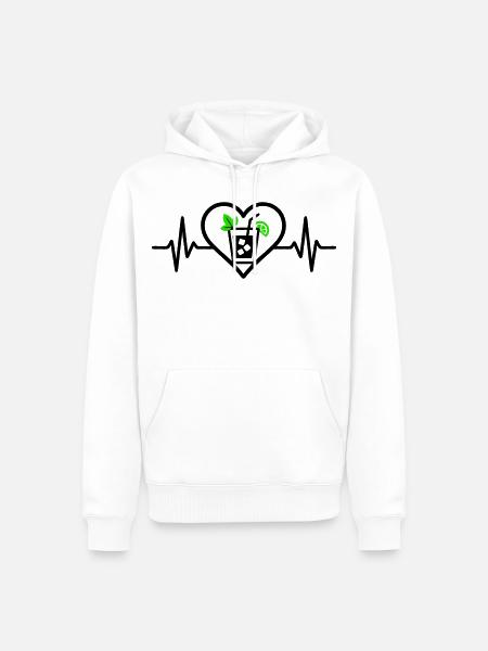 Mojito Herz Aperitif Cocktail - Männer Premium Bio Hoodie - Weiß