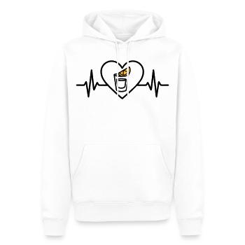 Tequila shot coeur Apéritif Soirée - Sweat à capuche Premium bio Homme - blanc - Devant - Nico (187cm)