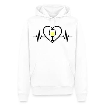 Wein Weinglas Herz Weißwein - Männer Premium Bio Hoodie - Weiß - Vorne - Nico (187cm)