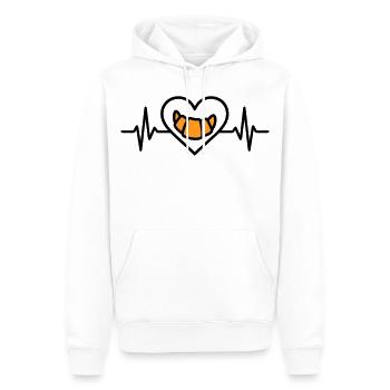 Croissant Coeur Petit Déjeuner Boulangerie - Sweat à capuche Premium bio Homme - blanc - Devant - Nico (187cm)